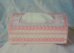 pink tissue box cover