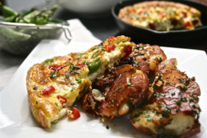 Red Pepper Frittata Smashed Potatoes