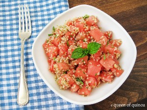 Watermelon Salad with Mint and Quinoa