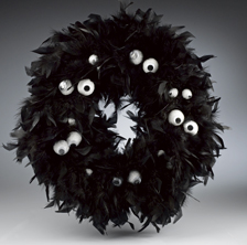 Feather Boa Eyeball Wreaths