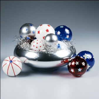 Patriotic Glass Ball Centerpiece Fourth Of July Centerpieces