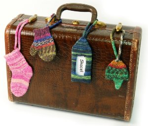 crochet luggage tags