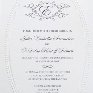 Monogram Wedding Invitation Printable