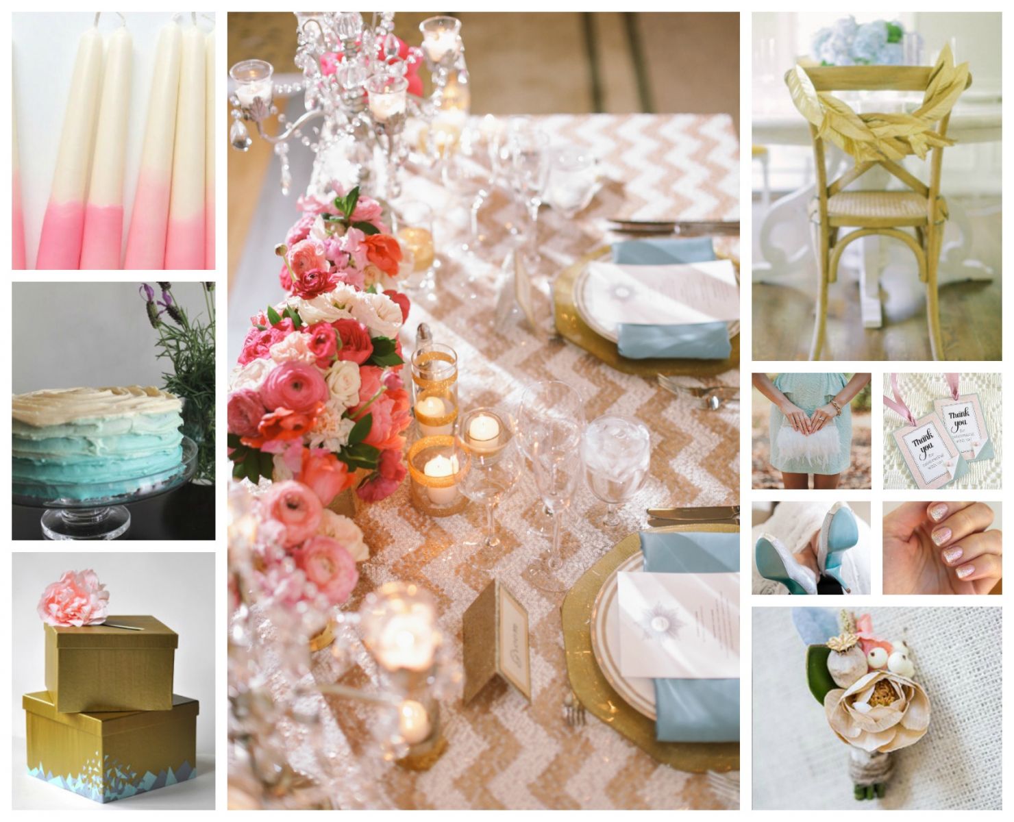 blush and gold color palette