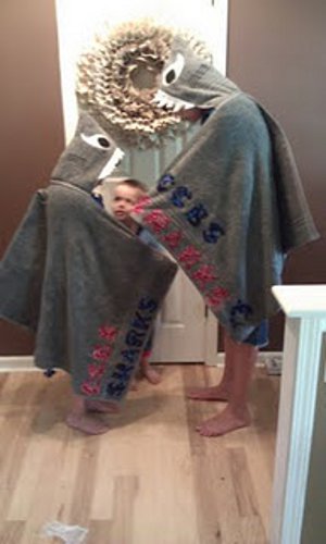 hooded shark towel