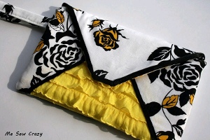 ruffled envelope clutch