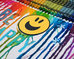 Cheerful Melted Crayon Art