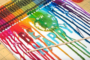 Cheerful Melted Crayon Art