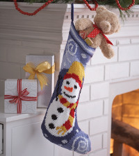 Chilly Snowman Christmas Stocking 