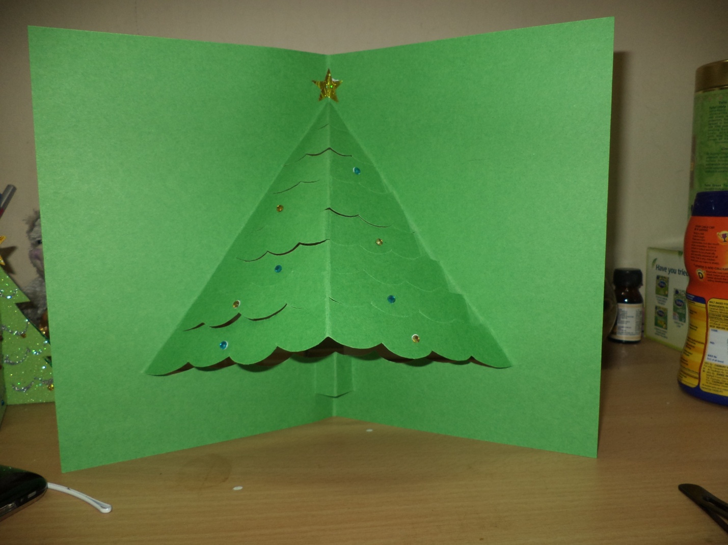 3D Pop Up Christmas Tree Paper Card - Xmas Greeting, Holiday, Birthday Gift