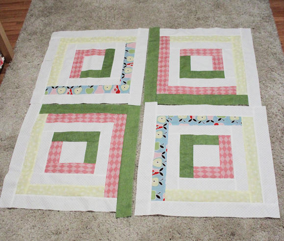 Pretty Pastels Log Cabin Baby Quilt Favequilts Com